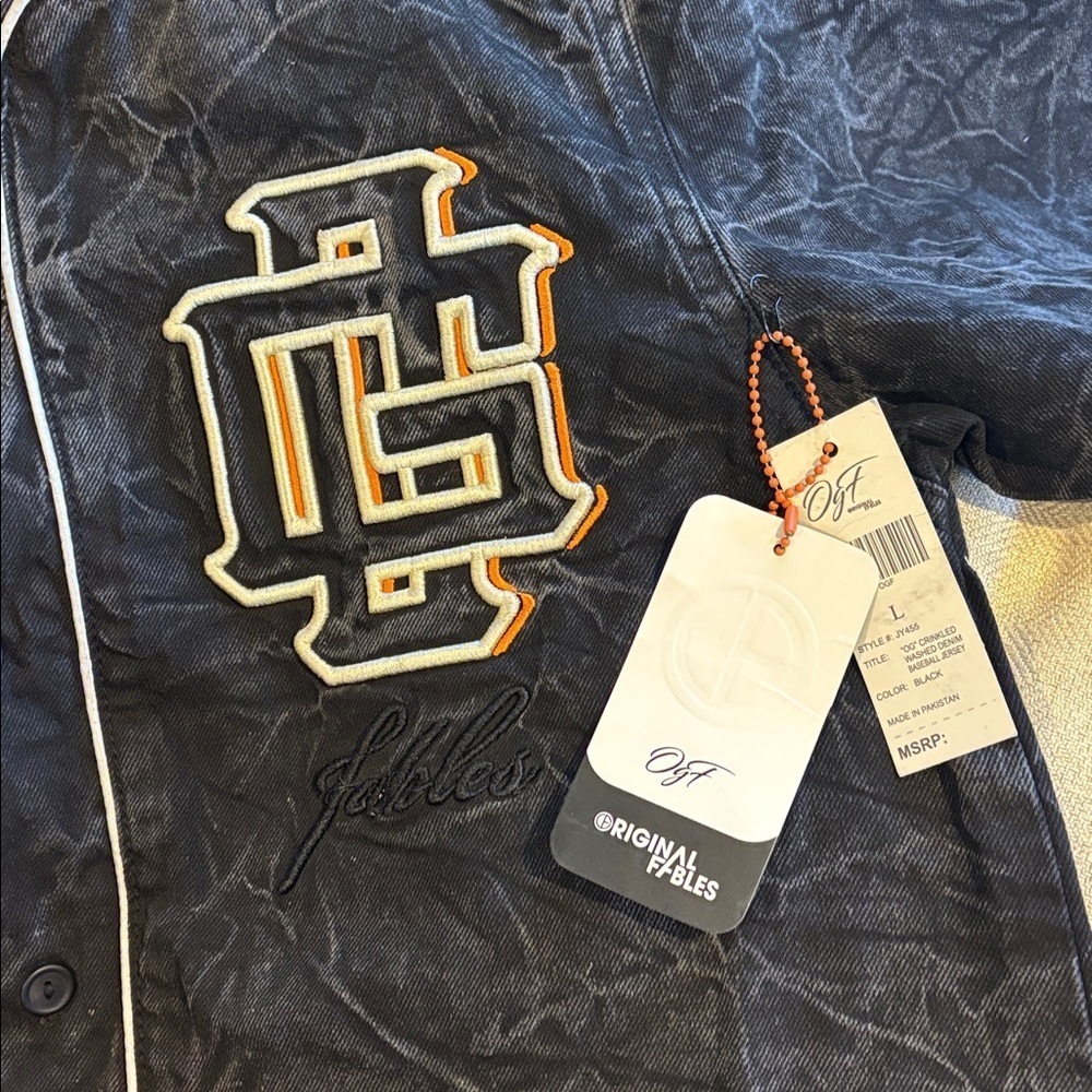 Original Fables OG Denim Black Washed Baseball Jersey size Large - Picture 5 of 7